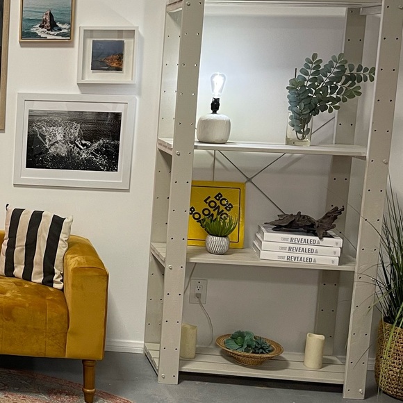 Vintage mid century mcm table ceramic white handpainted lamp working 9” decor - Picture 12 of 17